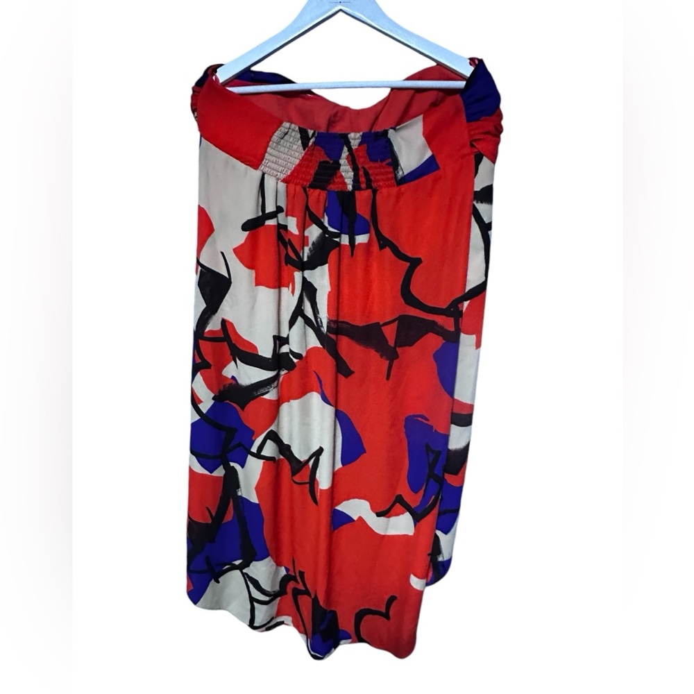 Abstract Print Flowy Swim Suit Cover Or Sexy Top Strapless Flowy Beautiful XL - Picture 8 of 15